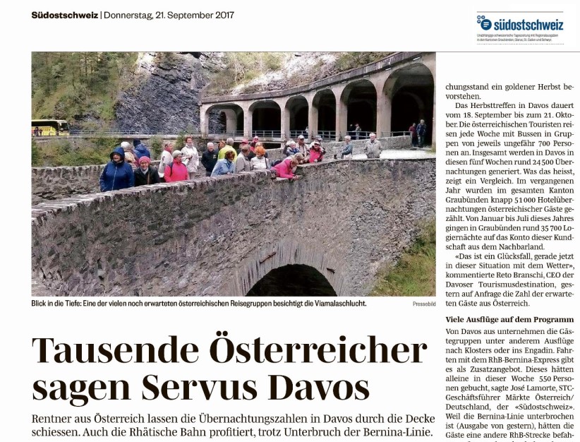Südostschweiz Tageszeitung 21.09.2017